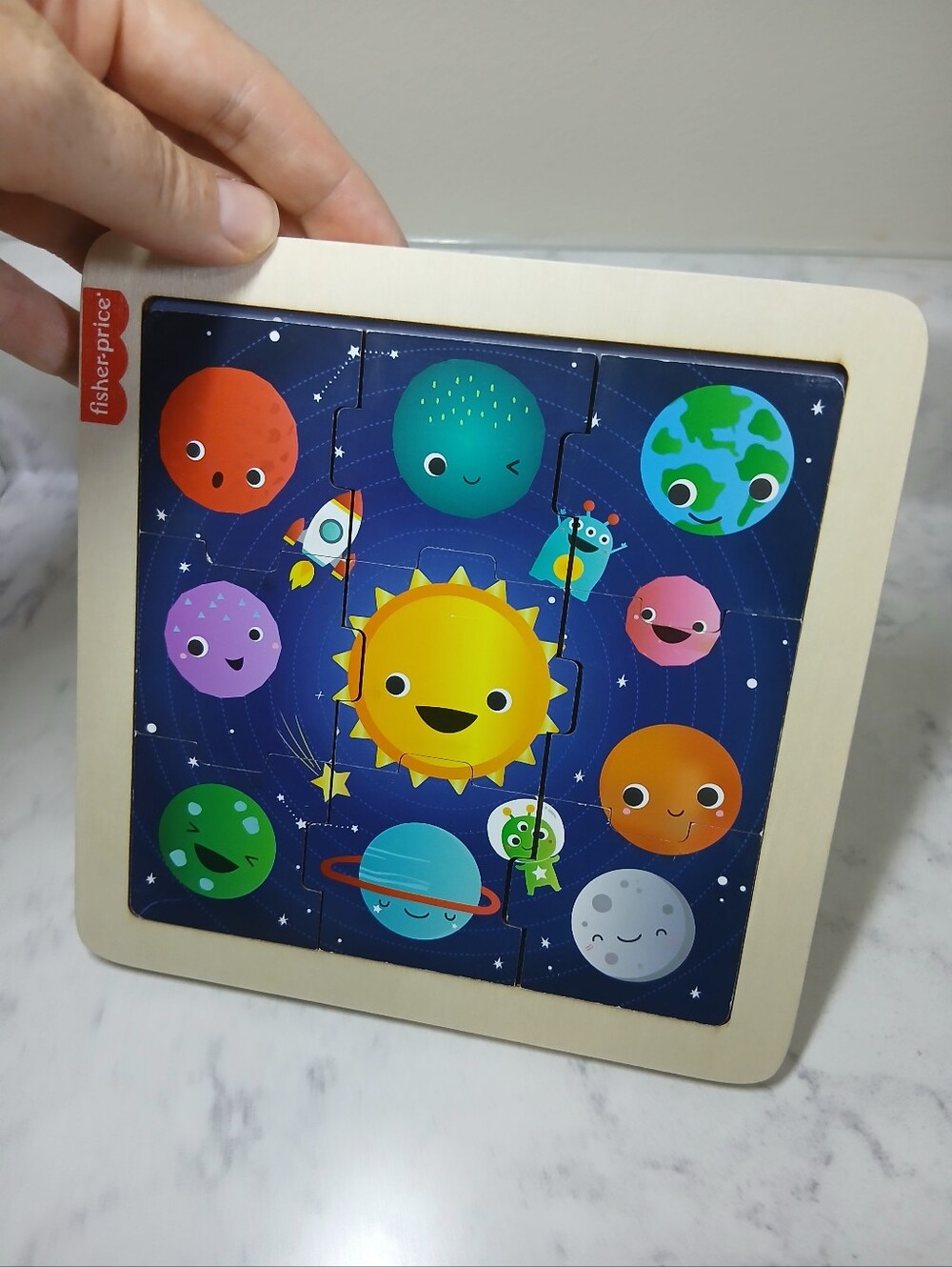 2/$14 Fisher Price Wooden Planet Puzzle Kids Toddler Preschool Boys Girls Space